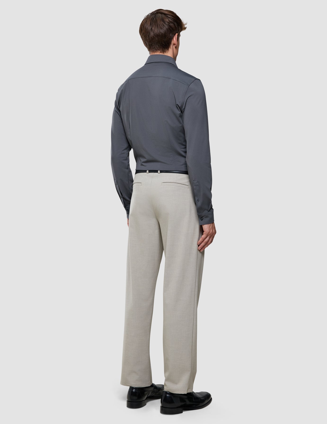 Travel Shirt Charcoal Grey Slim